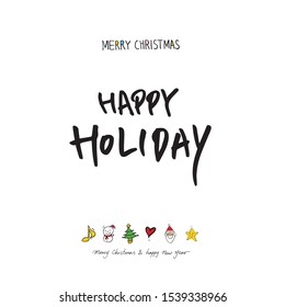 Hand drawn Christmas poster - vector