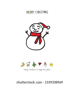 Hand drawn Christmas poster - vector