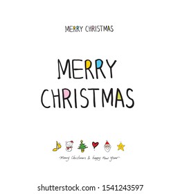 Hand drawn Christmas poster - vector