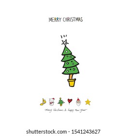 Hand drawn Christmas poster - vector
