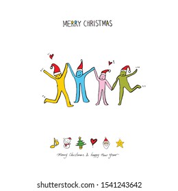 Hand drawn Christmas poster - vector