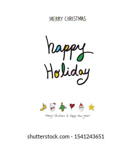 Hand drawn Christmas poster - vector