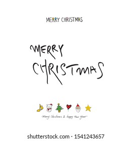 Hand drawn Christmas poster - vector