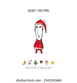 Hand drawn Christmas poster - vector