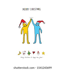 Hand drawn Christmas poster - vector