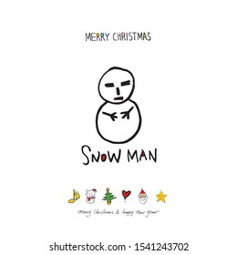 Hand drawn Christmas poster - vector