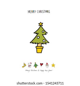 Hand drawn Christmas poster - vector