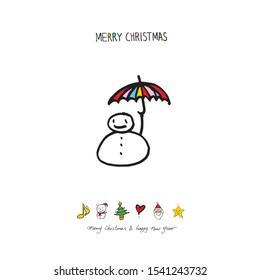 Hand drawn Christmas poster - vector