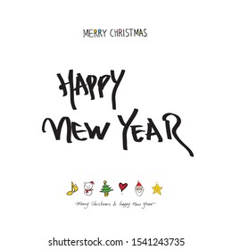 Hand drawn Christmas poster - vector