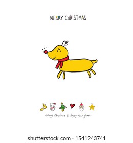 Hand drawn Christmas poster - vector