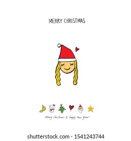 Hand drawn Christmas poster - vector