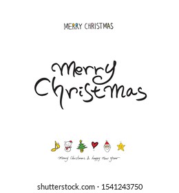 Hand drawn Christmas poster - vector