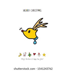 Hand drawn Christmas poster - vector