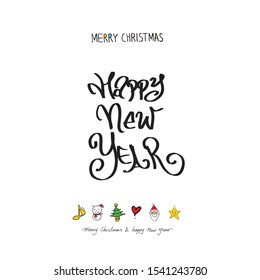 Hand drawn Christmas poster - vector
