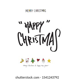 Hand drawn Christmas poster - vector
