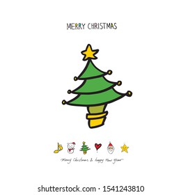 Hand drawn Christmas poster - vector