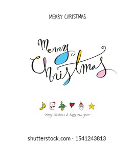 Hand drawn Christmas poster - vector