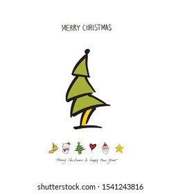 Hand drawn Christmas poster - vector