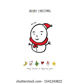Hand drawn Christmas poster - vector