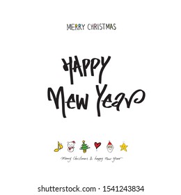 Hand drawn Christmas poster - vector