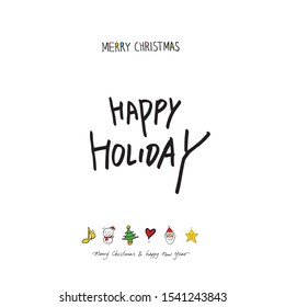 Hand drawn Christmas poster - vector