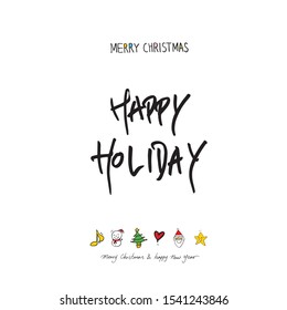Hand drawn Christmas poster - vector
