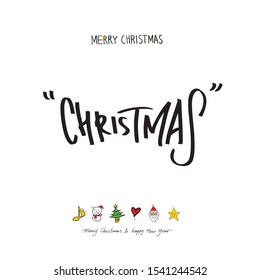 Hand drawn Christmas poster - vector