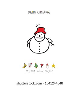 Hand drawn Christmas poster - vector