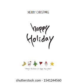 Hand drawn Christmas poster - vector