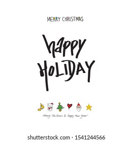 Hand drawn Christmas poster - vector