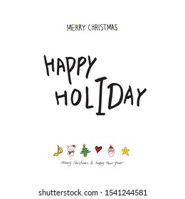 Hand drawn Christmas poster - vector