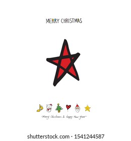 Hand drawn Christmas poster - vector