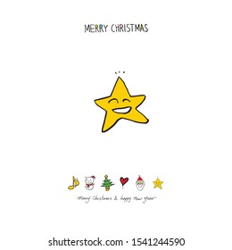 Hand drawn Christmas poster - vector