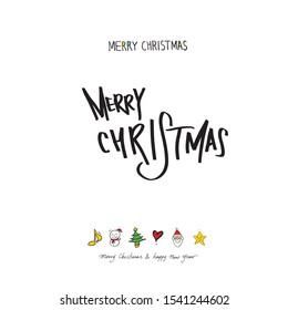 Hand drawn Christmas poster - vector