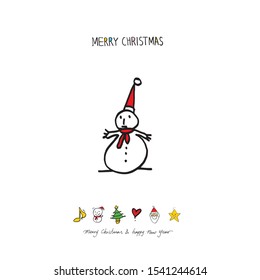 Hand drawn Christmas poster - vector