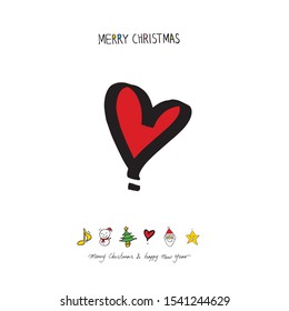 Hand drawn Christmas poster - vector