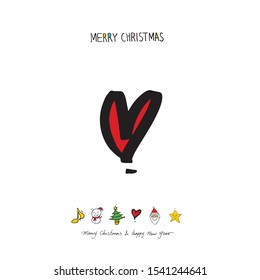 Hand drawn Christmas poster - vector