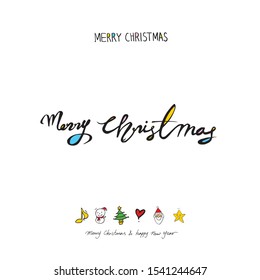 Hand drawn Christmas poster - vector