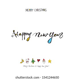 Hand drawn Christmas poster - vector