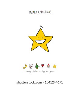 Hand drawn Christmas poster - vector