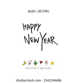 Hand drawn Christmas poster - vector