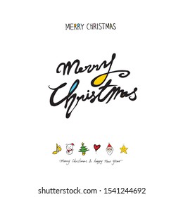 Hand drawn Christmas poster - vector