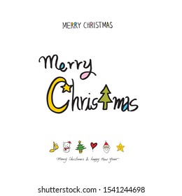 Hand drawn Christmas poster - vector