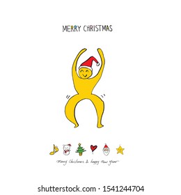 Hand drawn Christmas poster - vector