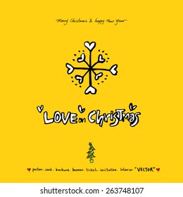 Hand drawn Christmas poster - vector