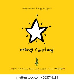 Hand drawn Christmas poster - vector