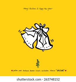 Hand drawn Christmas poster - vector