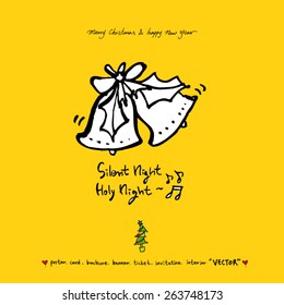 Hand drawn Christmas poster - vector