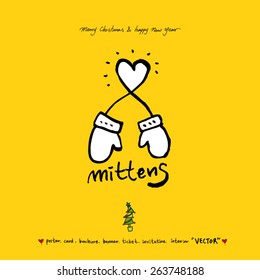 Hand drawn Christmas poster - vector
