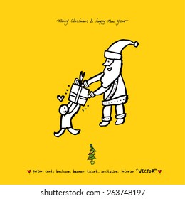 Hand drawn Christmas poster - vector